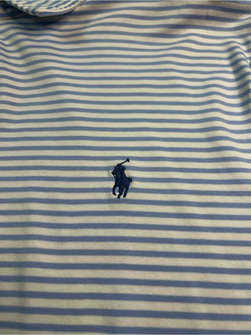 Ralph Lauren Light Blue & White Striped Polo Shirt